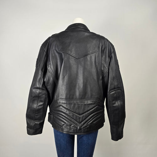 Choko Design Black Leather Motorcycle Jacket Size L