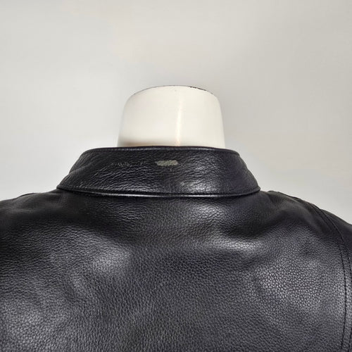 Choko Design Black Leather Motorcycle Jacket Size L