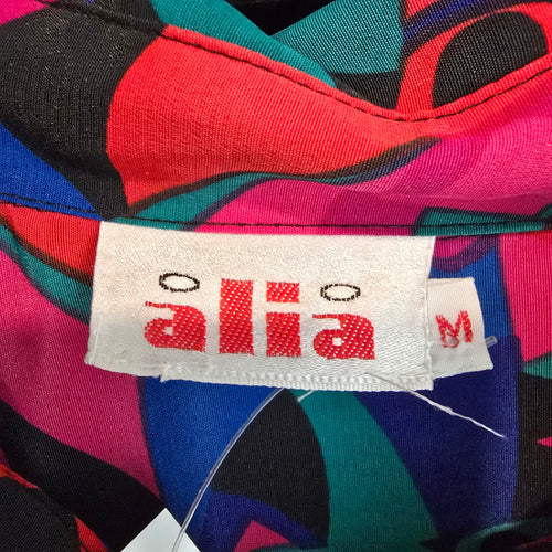 Vintage 90s Alia Abstract Print Button-Up Blouse Size M
