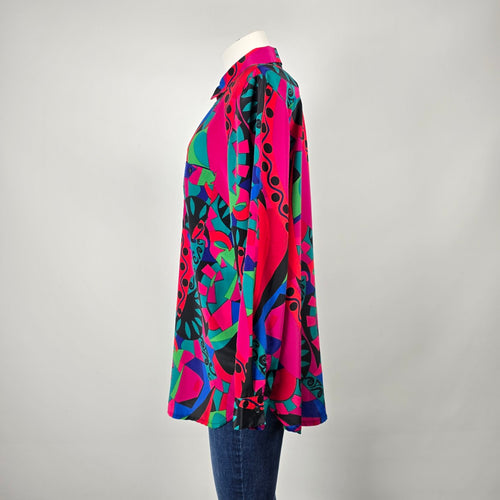 Vintage 90s Alia Abstract Print Button-Up Blouse Size M