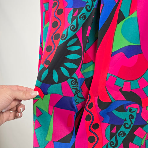 Vintage 90s Alia Abstract Print Button-Up Blouse Size M