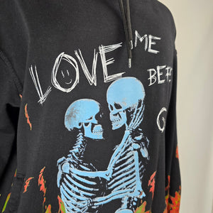 VZN Clothing Til Death Do Us Part Skeleton Flame Hoodie Size M/L