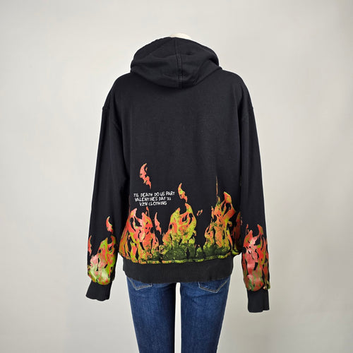 VZN Clothing Til Death Do Us Part Skeleton Flame Hoodie Size M/L