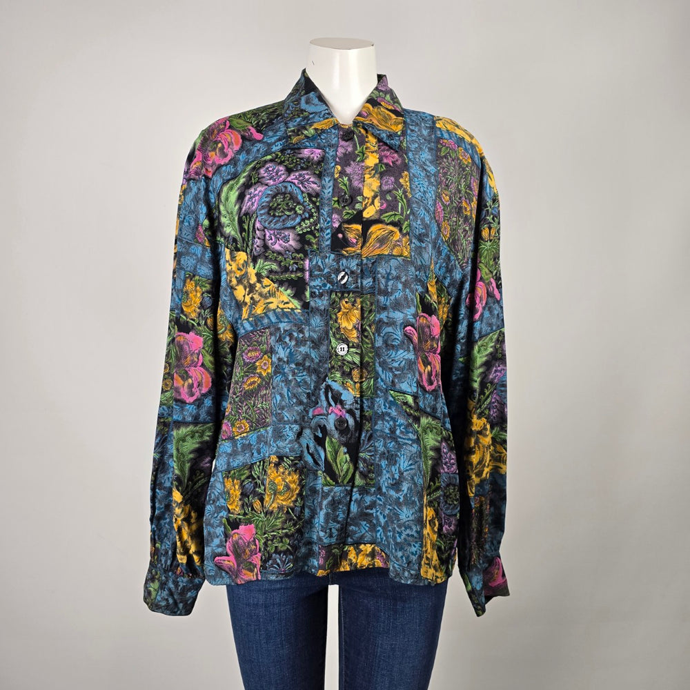Marc Allan Vintage Floral Patchwork Blouse Size 12