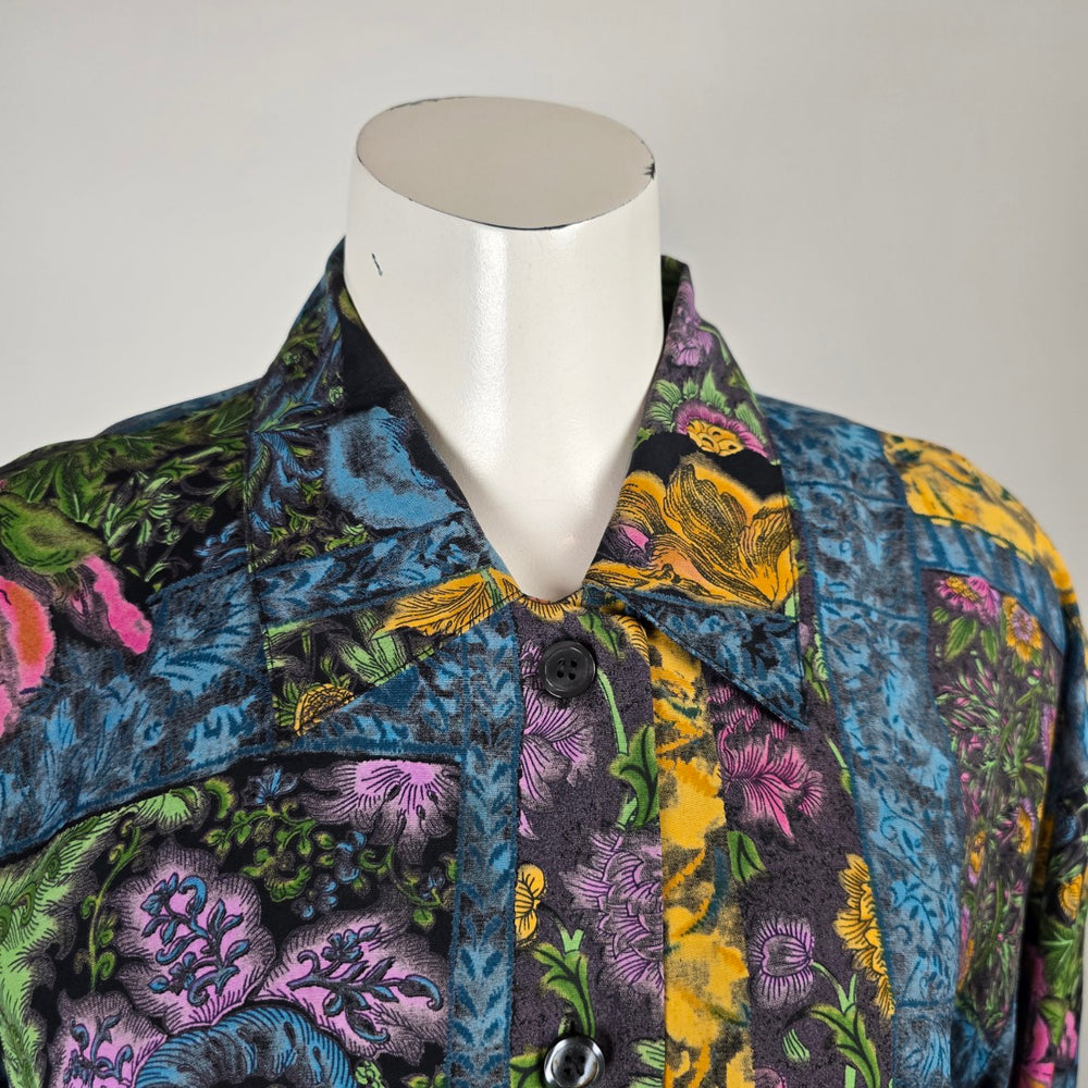 Marc Allan Vintage Floral Patchwork Blouse Size 12