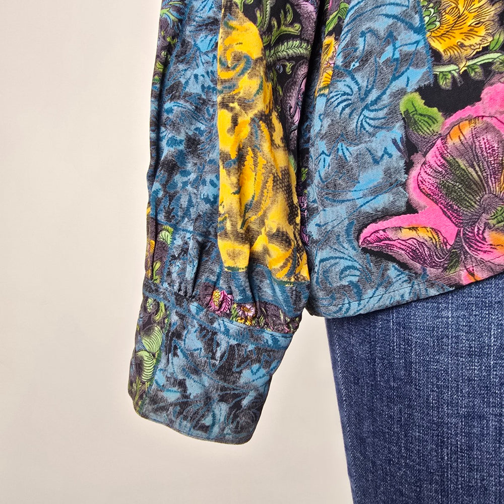Marc Allan Vintage Floral Patchwork Blouse Size 12