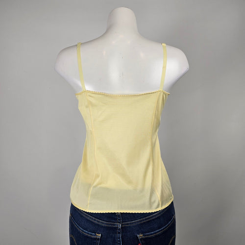 WonderBra Vintage Yellow Lace Trim Camisole Size S/M