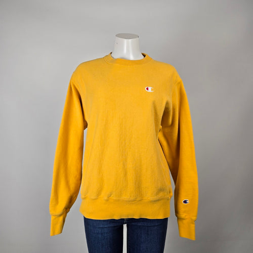 Vintage Champion Reverse Weave Mustard Yellow Crewneck Sweatshirt Size M