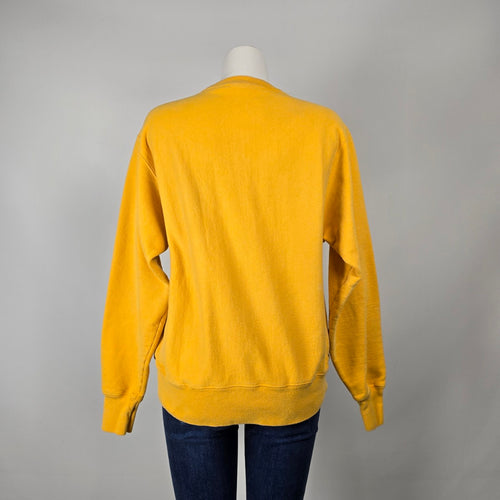 Vintage Champion Reverse Weave Mustard Yellow Crewneck Sweatshirt Size M