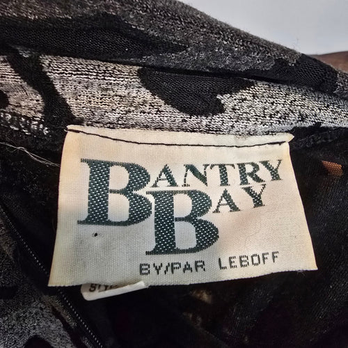 Bantry Bay Vintage Metallic Pattern Mock Neck Top Size M