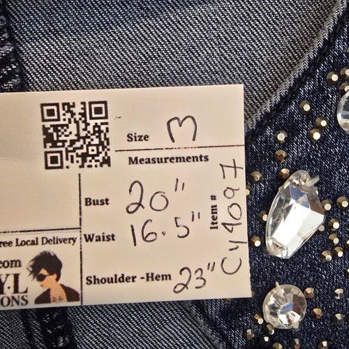Frank Lyman Montréal Embellished Denim Jacket Size M