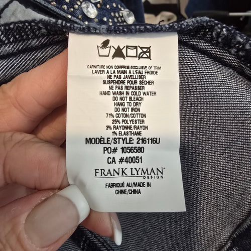 Frank Lyman Montréal Embellished Denim Jacket Size M
