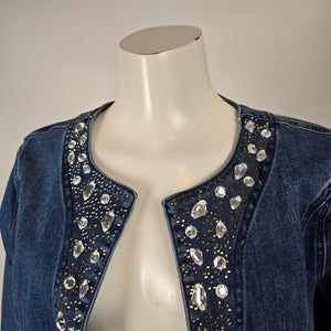 Frank Lyman Montréal Embellished Denim Jacket Size M