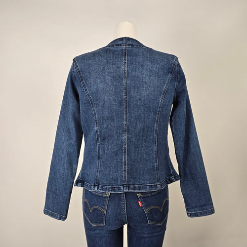 Frank Lyman Montréal Embellished Denim Jacket Size M