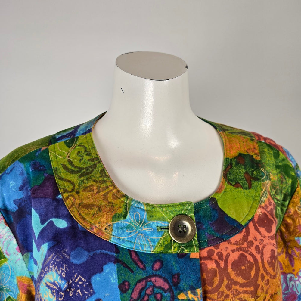 Coldwater Creek Colourful Patchwork Print Jacket Sz 18W