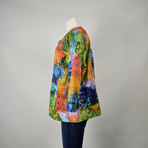 Coldwater Creek Colourful Patchwork Print Jacket Sz 18W