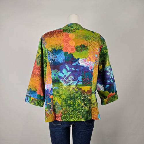 Coldwater Creek Colourful Patchwork Print Jacket Sz 18W