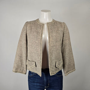 Designed by Anna Roose Textured Wool Blend Jacket Blazer Sz 14