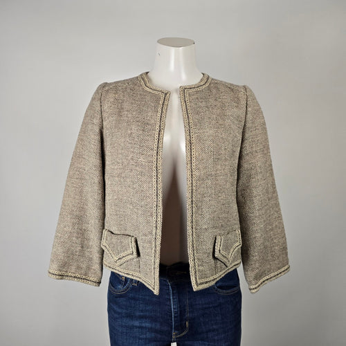 Designed by Anna Roose Textured Wool Blend Jacket Blazer Sz 14