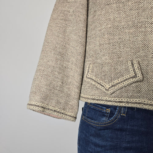 Designed by Anna Roose Textured Wool Blend Jacket Blazer Sz 14
