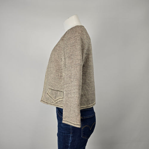 Designed by Anna Roose Textured Wool Blend Jacket Blazer Sz 14