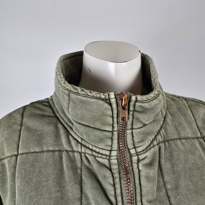 By Together Green Cotton Quilted Zip Jacket Size S