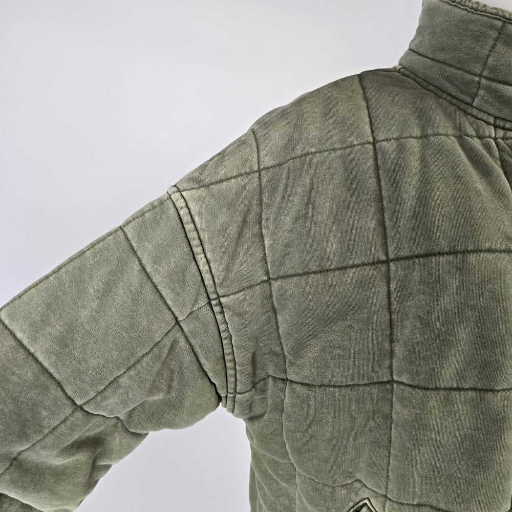 By Together Green Cotton Quilted Zip Jacket Size S
