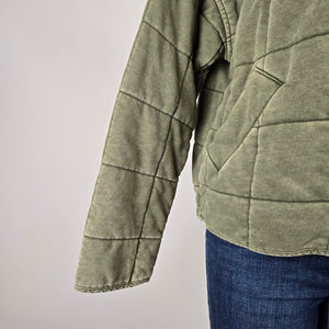 By Together Green Cotton Quilted Zip Jacket Size S