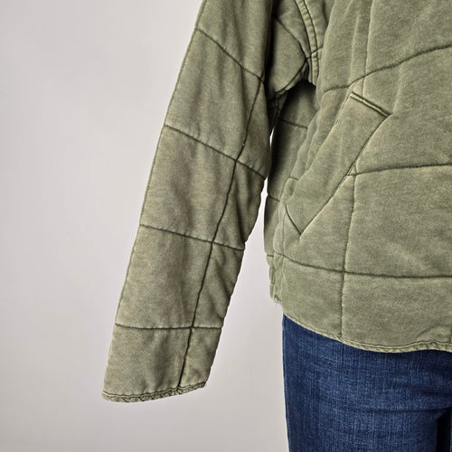 By Together Green Cotton Quilted Zip Jacket Size S