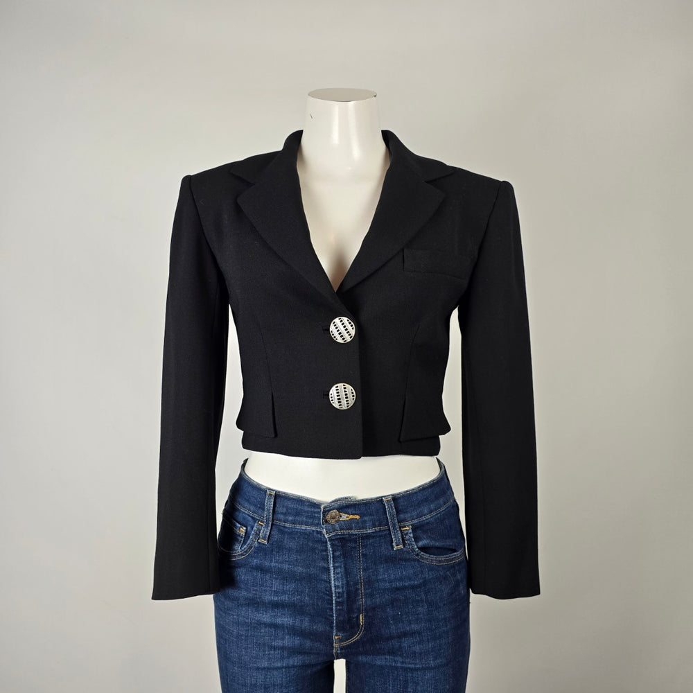 Provasoli Made in Italy Black Cropped Blazer Jacket Size S/M