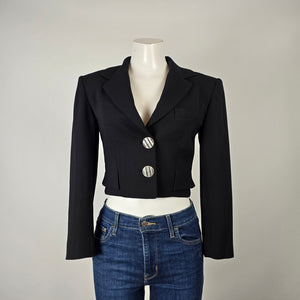 Provasoli Made in Italy Black Cropped Blazer Jacket Size S/M