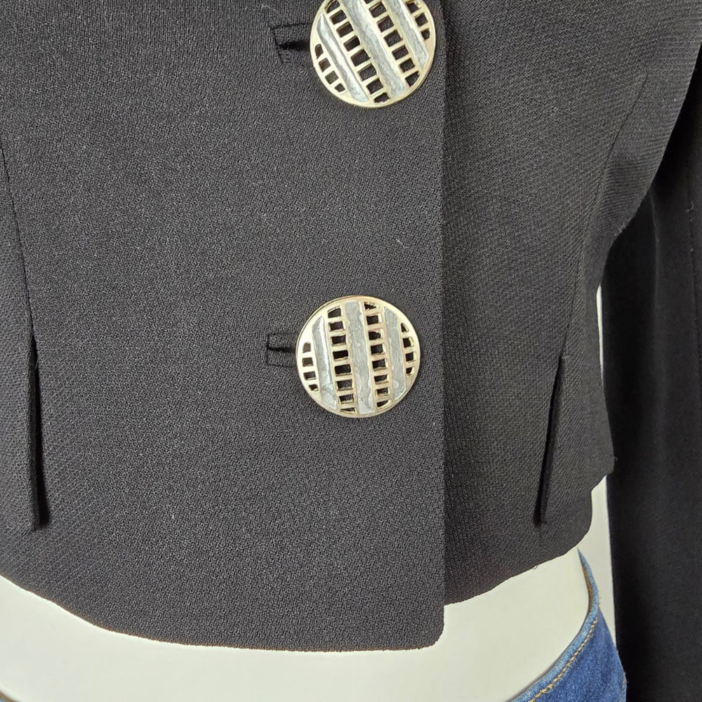 Provasoli Made in Italy Black Cropped Blazer Jacket Size S/M