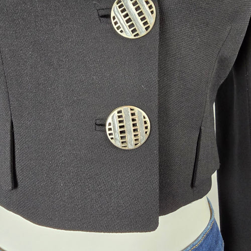 Provasoli Made in Italy Black Cropped Blazer Jacket Size S/M