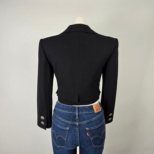 Provasoli Made in Italy Black Cropped Blazer Jacket Size S/M
