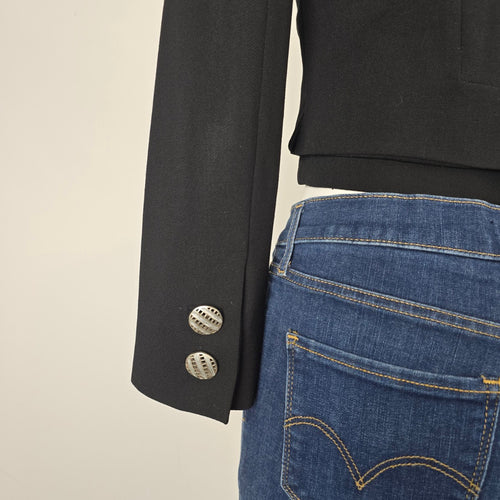 Provasoli Made in Italy Black Cropped Blazer Jacket Size S/M