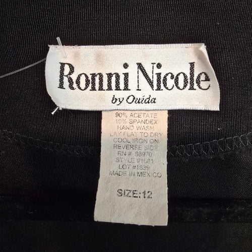 Ronni Nicole by Ouida Black Silver Sparkle Cropped Shrug Cardigan Size 12