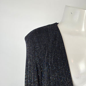 Ronni Nicole by Ouida Black Silver Sparkle Cropped Shrug Cardigan Size 12