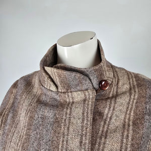 Vintage David Fashion Paris Plaid Wool Blend Coat Jacket Size 14