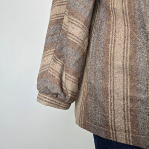 Vintage David Fashion Paris Plaid Wool Blend Coat Jacket Size 14