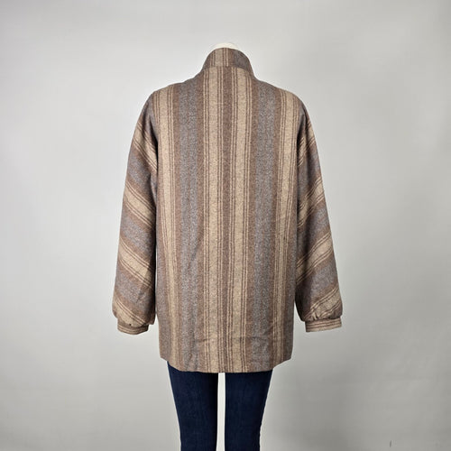 Vintage David Fashion Paris Plaid Wool Blend Coat Jacket Size 14