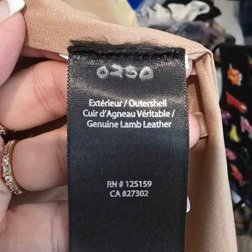 Soia & Kyo Tan Lamb Leather Draped Jacket Size M