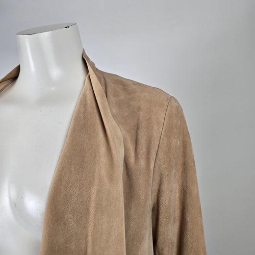 Soia & Kyo Tan Lamb Leather Draped Jacket Size M