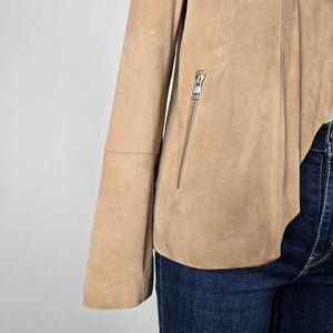 Soia & Kyo Tan Lamb Leather Draped Jacket Size M