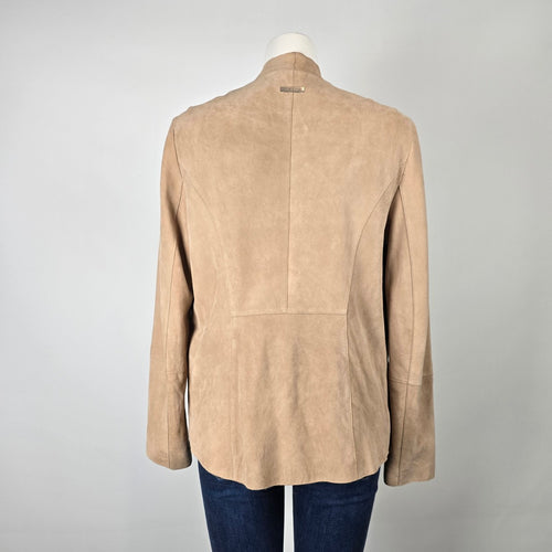 Soia & Kyo Tan Lamb Leather Draped Jacket Size M