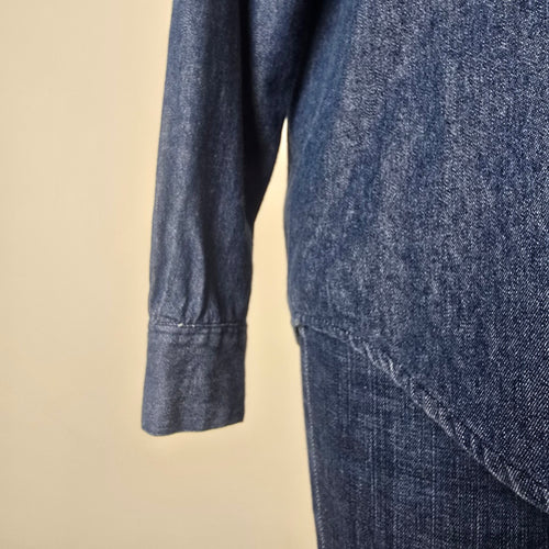 Vintage Joyce Embellished Denim Button-Up Shirt Size 10