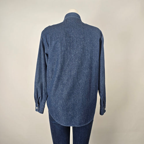 Vintage Joyce Embellished Denim Button-Up Shirt Size 10