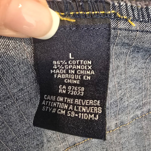 Vintage Bongo Authentic Denim Military-Style Jacket Size L