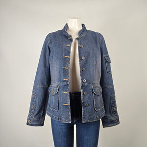 Vintage Bongo Authentic Denim Military-Style Jacket Size L