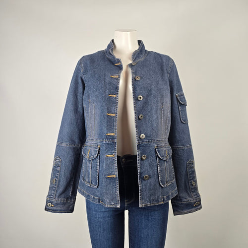 Vintage Bongo Authentic Denim Military-Style Jacket Size L