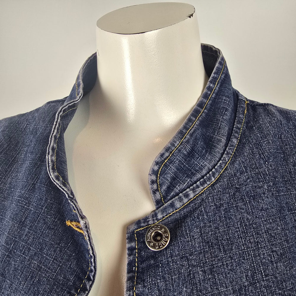 Vintage Bongo Authentic Denim Military-Style Jacket Size L